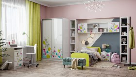Детская комната Флер (Белый/корпус Выбеленное дерево) в Оренбурге - orenburg.katalogmebeli.com | фото