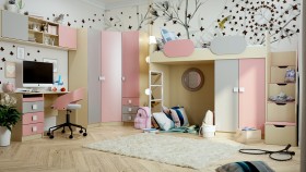 Детская комната Грэйси (Розовый/Серый/корпус Клен) в Оренбурге - orenburg.katalogmebeli.com | фото