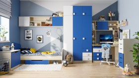 Детская комната Скай (Синий/Белый/корпус Клен) в Оренбурге - orenburg.katalogmebeli.com | фото