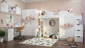 Детская комната Совушки (Белый/корпус Выбеленное дерево) в Оренбурге - orenburg.katalogmebeli.com | фото