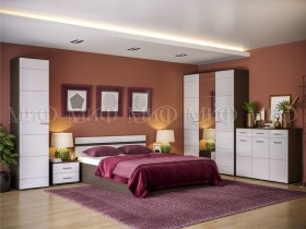 Спальня Нэнси (Венге/Белый глянец) в Оренбурге - orenburg.katalogmebeli.com | фото