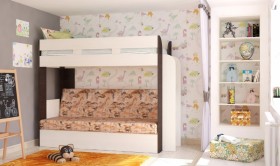 Кровать с диваном 75 Карамель Атлант (Венге Магия /Сосна Карелия/Савана) в Оренбурге - orenburg.katalogmebeli.com | фото 1