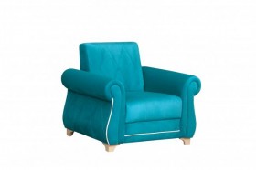 Кресло для отдыха "Порто" (велюр киви бирюза / микровельвет крем) в Оренбурге - orenburg.katalogmebeli.com | фото 1