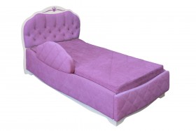 Кровать 190 Гармония Lux 67 Светло-фиолетовый (мягкий бортик) в Оренбурге - orenburg.katalogmebeli.com | фото