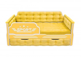 Кровать 190 серии Спорт 1 ящик 74 Жёлтый (мягкие боковые накладки) в Оренбурге - orenburg.katalogmebeli.com | фото