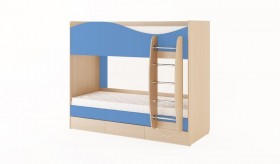 Кровать 2-х ярусная с ящиками (Беленый дуб/Синий) в Оренбурге - orenburg.katalogmebeli.com | фото