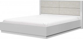 Кровать двойная 1600х2000 Вива (Белый/Белый глянец/Платина) в Оренбурге - orenburg.katalogmebeli.com | фото