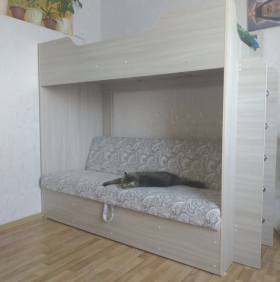 Кровать двухъярусная с диваном (Беленый дуб) в Оренбурге - orenburg.katalogmebeli.com | фото