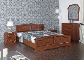 Кровать Елена из массива сосны 1200*2000 Орех в Оренбурге - orenburg.katalogmebeli.com | фото