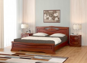 Кровать Карина-7 из массива сосны 1400*2000 Орех в Оренбурге - orenburg.katalogmebeli.com | фото