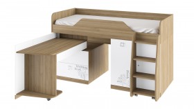 Кровать комбинированная «Оксфорд» (Ривьера/Белый с рисунком) в Оренбурге - orenburg.katalogmebeli.com | фото 3