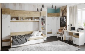 Кровать комбинированная «Оксфорд» (Ривьера/Белый с рисунком) в Оренбурге - orenburg.katalogmebeli.com | фото 6