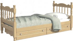 Кровать одинарная Аленка из массива сосны 800*1890 Сосна в Оренбурге - orenburg.katalogmebeli.com | фото