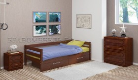 Кровать одинарная ГЛОРИЯ из массива сосны  900*2000 (Орех) в Оренбурге - orenburg.katalogmebeli.com | фото