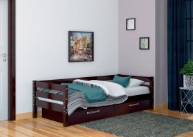 Кровать одинарная ГЛОРИЯ из массива сосны  900*2000 (Орех Тёмный) в Оренбурге - orenburg.katalogmebeli.com | фото