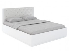 Кровать с ПМ М25 Спальня Тиффани (белый текстурный) в Оренбурге - orenburg.katalogmebeli.com | фото
