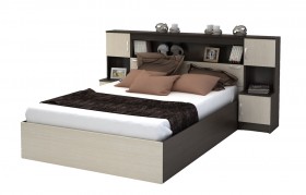 Кровать с прикроватным блоком КР 552 Спальня Basya (венге/белфорт) в Оренбурге - orenburg.katalogmebeli.com | фото