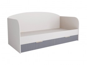 Кровать с ящиками ДКД 2000.1 Лавис (Белый софт/Серый Эмалит/корпус Белый) в Оренбурге - orenburg.katalogmebeli.com | фото