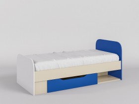 Кровать Скай люкс 1650х750 (Синий/Белый/корпус Клен) в Оренбурге - orenburg.katalogmebeli.com | фото