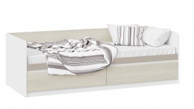 Кровать «Сканди» с 2 ящиками Дуб Гарден/Белый/Глиняный серый в Оренбурге - orenburg.katalogmebeli.com | фото
