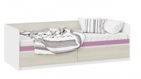 Кровать «Сканди» с 2 ящиками Дуб Гарден/Белый/Лиловый в Оренбурге - orenburg.katalogmebeli.com | фото