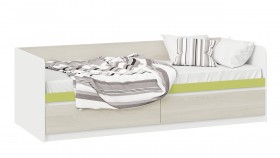 Кровать «Сканди» с 2 ящиками Дуб Гарден/Белый/Зеленый в Оренбурге - orenburg.katalogmebeli.com | фото