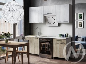 Кухня Ребекка 2.0м (корпус белый/белый, графит) 26мм мрамор итальянский в Оренбурге - orenburg.katalogmebeli.com | фото