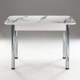 Кухонный стол 1100*700/400 ф 2 Пластик, мрамор белый в Оренбурге - orenburg.katalogmebeli.com | фото