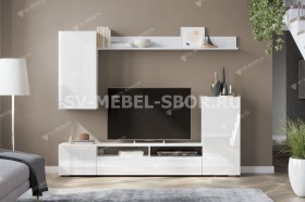 Мебель для гостиной МГС 4 (Белый/Белый глянец) в Оренбурге - orenburg.katalogmebeli.com | фото 1