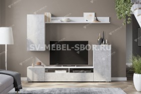 Мебель для гостиной МГС 4 (Белый/Цемент светлый) в Оренбурге - orenburg.katalogmebeli.com | фото