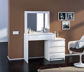 Медея СБ-3232 Стол туалетный Белый/Белый глянец в Оренбурге - orenburg.katalogmebeli.com | фото