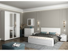Модульная спальня Барселона (Белый/Белый глянец) в Оренбурге - orenburg.katalogmebeli.com | фото