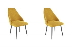 Набор стульев Милан 2 шт (желтый велюр/черный) в Оренбурге - orenburg.katalogmebeli.com | фото