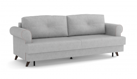 Оливер / диван - кровать 3-х местн. (еврокнижка) (велюр велутто серебряный 52 в Оренбурге - orenburg.katalogmebeli.com | фото