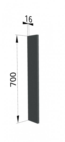Панель торцевая ПТ 400 Квадро (для шкафа торцевого верхнего) Железо в Оренбурге - orenburg.katalogmebeli.com | фото