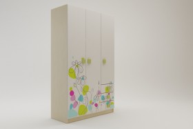 Шкаф 3-х створчатый с ящиками Флёр (Белый/корпус Клен) в Оренбурге - orenburg.katalogmebeli.com | фото