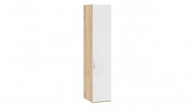 Шкаф для белья с 1 глухой дверью «Эмбер» Яблоня Беллуно/Белый глянец в Оренбурге - orenburg.katalogmebeli.com | фото