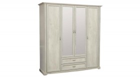 Шкаф для одежды "Сохо" (бетон пайн белый/2 ящика/зеркало) в Оренбурге - orenburg.katalogmebeli.com | фото