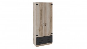 Шкаф для одежды комбинированный «Окланд» (Фон Черный/Дуб Делано) в Оренбурге - orenburg.katalogmebeli.com | фото