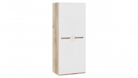 Шкаф для одежды с 2-мя дверями «Фьюжн» Дуб Делано/Белый глянец в Оренбурге - orenburg.katalogmebeli.com | фото