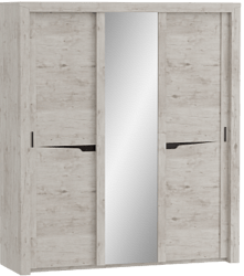 Шкаф трехдверный Соренто с раздвижными дверями Дуб бонифаций/Кофе структурный матовый в Оренбурге - orenburg.katalogmebeli.com | фото 1