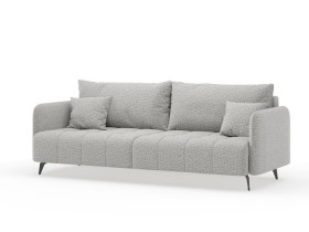 Валериан диван трёхместный прямой Светло-серый, ткань RICO FLEX 108 в Оренбурге - orenburg.katalogmebeli.com | фото